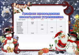 График проведения новогодних утренников 2025.